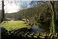Looking down the river Mole from a bridge at Heasley Mill in EX36 3LA
