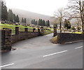 NE entrance to Mountain Ash cemetery in CF45 4BZ