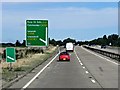 Westbound A14, Exit at Junction 58 (Seven Hills Interchange) in IP10 0LZ