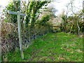 Footpath to Butterlees Farm approaches bridge over drain in PO20 1LL