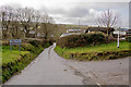 The road through Yeo Mill, approaching Yeo Mill bridge in EX36 3NU