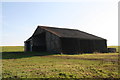Leaning barn on the road to Tathwell Grange in Tathwell