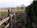 Kissing gate to a footpath along a dismantled tramway, Rhos in SA8 3FA