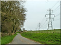 Power line near Hinton Manor Lane in PO8 0QW