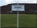 Warning notice at the edge of Glanaman Road recreation ground, Cwmaman in CF44 6PR