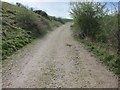 Footpath looking up the Eastern extremity of Nine Barrow Down in BH19 3DH