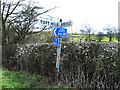 Cycleway signpost on Daniel Lane in Hamsterley