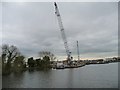 Crane on a pontoon, south bank, Wheatley Cut in DN2 4PE