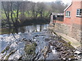 Ffrwd Mochdre oddi ar Bont Mochdre / Mochdre Brook from Mochdre Bridge in SY16 4LQ