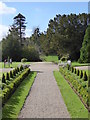 Part of the formal garden at Holme Lacy Hotel in HR2 6LN