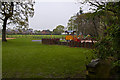 Hurst Grange Park deserted in the rain in PR1 9AQ