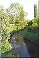 River Arrow downstream from Bordesley Bridge, Birmingham Road A441, Redditch in B97 6EJ