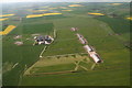 New hatchings: crop art at Barfen egg farm (aerial 2014) in LN13 0PF