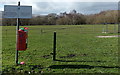 No dogs on playing fields notice, Cwmbach in CF44 0LL