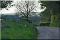North Devon : Country Lane & Knowstone Sign in EX36 4RY