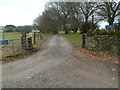 Entrance road to MDP Care, Penrhiwarwydd Farm near Mynyddislwyn in Ynysddu Community