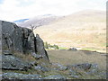 Rock outcrops above the ravine in LL24 0ES