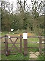 An entrance to Rough Hill Wood from The Slough A448, south of Redditch in B80 7EY
