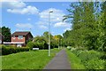 Path by a brook past Home Meadow Lane, Church Hill North, Redditch in B98 9NA