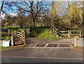 Cattle grid across the entrance to Equi-Est near Pitchcombe in GL6 6ED