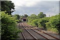 Footbridge north of Gwersyllt railway station in Gwersyllt Community