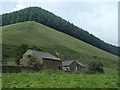 Farm buildings and hillside, Alport Dale in Hope Woodlands