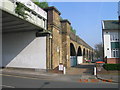 Railway Arches looking across Shirehall Lane, London NW4 in NW4 2NY