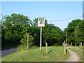 The village sign at Bonnington Green in TN25 7BN