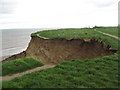 Eroded cliff path, Barmston in YO25 8PJ