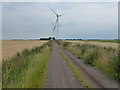 Track to turbines No 3 and No 4 on Glassmoor Wind Farm in PE7 2LU