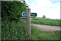 Bridleway, footpath junction in IP9 2PT