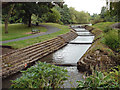Outflow from lake in the form of a cascade, Elmdon Park in B92 9EY
