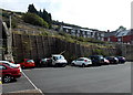 Hillside bank reinforcement in a Pontycymer car park in Garw Valley Community