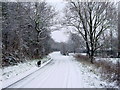 Wortwell Low road in the snow in IP20 0HS