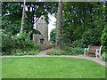 Haworth Church from the Bronte Museum Parsonage garden in BD22 8EJ