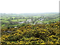 The village of Glan-yr-afon from the whin covered slope of Mariandyrys in LL58 8PE
