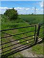 Farmland and pylons next to the B4455 Fosse Way in CV23 0RS