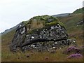 Boulder on moorland above Tooval, Ardmeanach, Isle of Mull in PA69 6EU