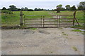 Gate across track towards disused rifle range in OX12 0NP