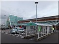 Car-park, trolley store and entrance, Asda, Perth in Perth