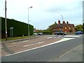 Looking across the roundabout on Barkham Road in RG41 4SX
