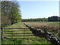 Gated entrance to causeway across Red Moss in AB32 6XL