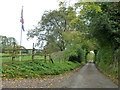 A flag by the lane, Ashmansworth in Ashmansworth