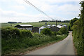 Farm and grain silos at Pett Bottom near Stowting Common in TN25 6BH