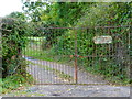 Old locked gate on Furzeley Road in Furzeley Corner