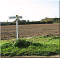 Footpath sign on Great Massingham airfield in PE32 2HT