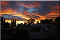 Sunset over Commons Wood Caravan Club Site, Ascots Lane in AL7 4RZ
