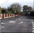 Dunch Lane mini-roundabout in Melksham in SN12 7QF