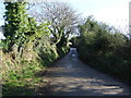 Uphill country lane in TR2 5LS