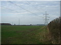 Farmland and power lines in Little Eccleston-with-Larbreck